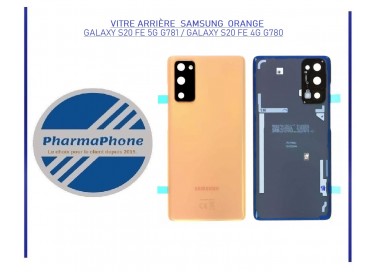 VITRE ARRIÈRE ORANGE SAMSUNG GALAXY S20 FE 5G G781 / GALAXY S20 FE 4G G780