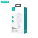 Chargeur Secteur Usams  65W (2x Type-C + USB QC3.0) Blanc - EMPLACEMENT: