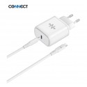 Chargeur Secteur Type-C 25 WATT 3.0A CONNECT MC-CBC25W3  BLANC - EMPLACEMENT: Z02- B100 - E03